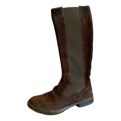 Pre-owned Santoni Boots In Brown