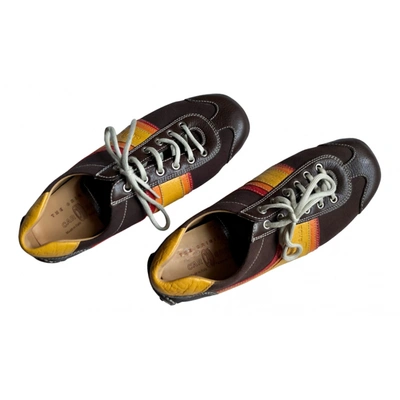 Pre-owned Carshoe Leather Low Trainers In Multicolour