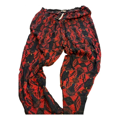 Pre-owned Alice And Olivia Trousers In Red