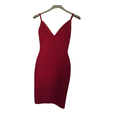 Pre-owned Herve Leger Dress In Red