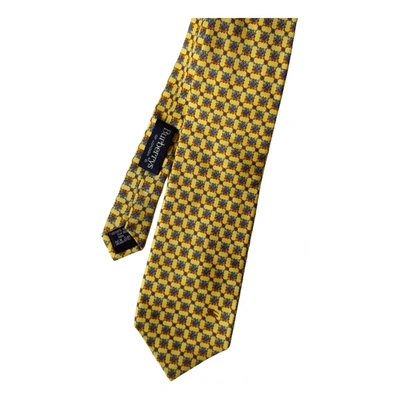 Pre-owned Burberry Silk Tie In Yellow
