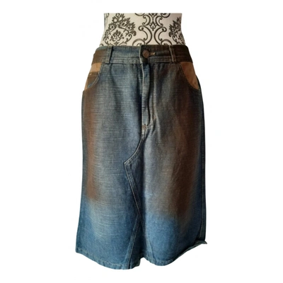 Pre-owned Gas Mid-length Skirt In Blue