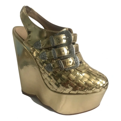 Pre-owned Ashish Patent Leather Sandals In Gold