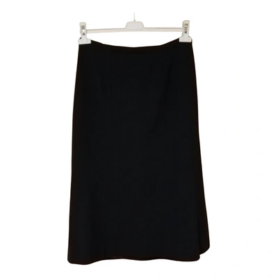 Pre-owned Krizia Wool Mid-length Skirt In Black