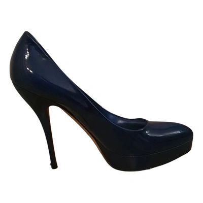 Pre-owned Gucci Patent Leather Heels In Blue