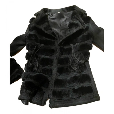 Pre-owned Class Cavalli Wool Short Vest In Black