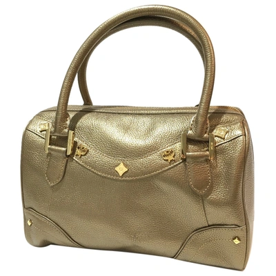 Pre-owned Mcm Leather Handbag In Gold