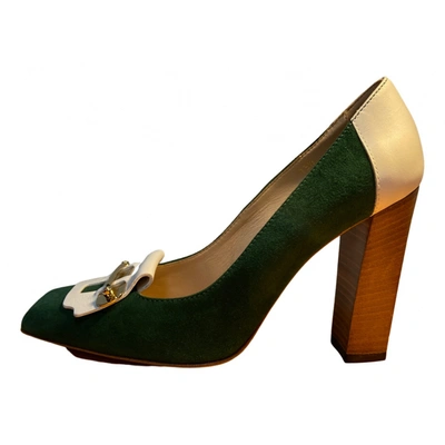 Pre-owned Tod's Leather Heels In Green