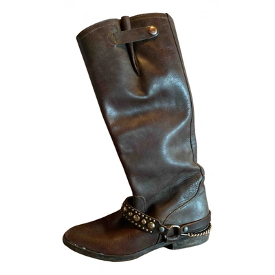Pre-owned Golden Goose Leather Boots In Brown