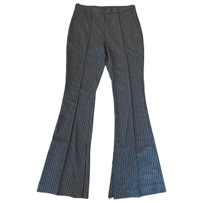 Pre-owned Erika Cavallini Wool Large Pants In Grey