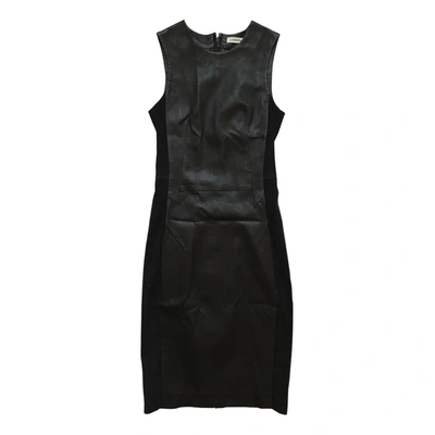 Pre-owned J. Lindeberg Leather Mid-length Dress In Black