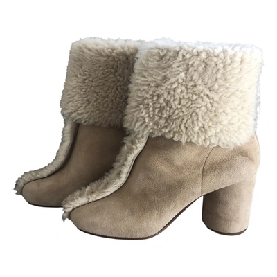 Pre-owned Maison Margiela Ankle Boots In Beige