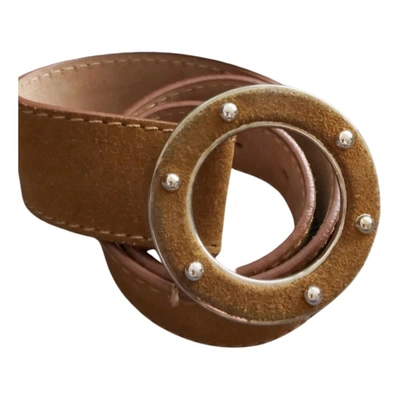 Pre-owned Dolce & Gabbana Leather Belt In Camel