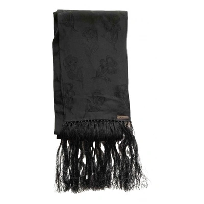 Pre-owned Galliano Silk Scarf In Black