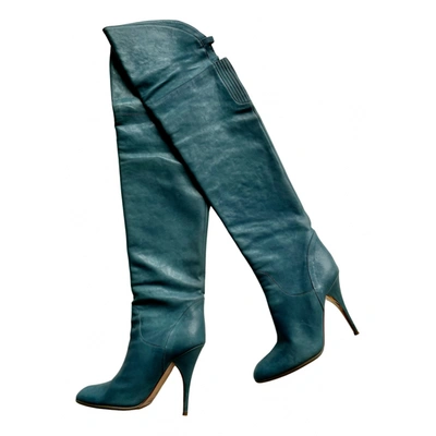Pre-owned Chloé Leather Boots In Blue