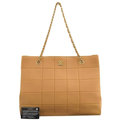 Pre-owned Chanel Leather Tote In Camel