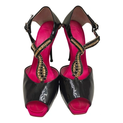 Pre-owned Giuseppe Zanotti Patent Leather Sandals In Black
