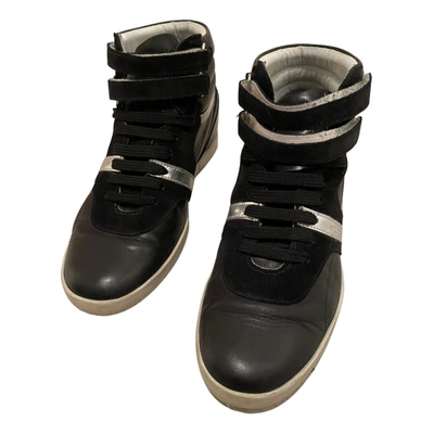 Pre-owned Sergio Rossi Leather Trainers In Black