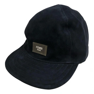 Pre-owned Fendi Leather Hat In Blue