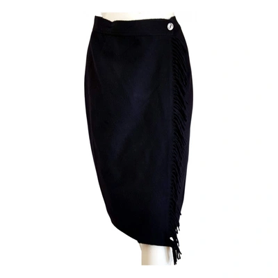 Pre-owned Laura Biagiotti Cashmere Maxi Skirt In Black