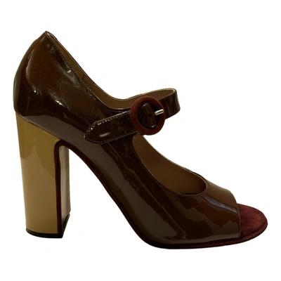 Pre-owned Rochas Patent Leather Heels In Brown