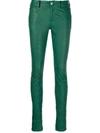 Zadig & Voltaire Phlame Slim-leg Mid-rise Leather Trousers In Buisson