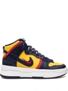 Nike Dunk High Up "michigan" Sneakers In Varsity Maize,university Red,white,midnight Navy