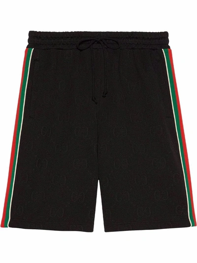 Gucci Gg Jacquard Jersey Bermuda Short In Black