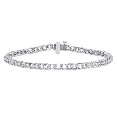 Amour 1 7/8 Ct Tgw Created Moissanite Tennis Bracelet In Sterling Silver In White