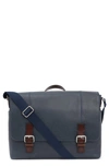 Pinoporte Nino Leather Messenger Bag In Midnight Blue