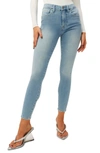 Good American Good Legs Destroyed Hem Ankle Skinny Jeans In Blue629n