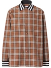 BURBERRY CHECKED COTTON-POPLIN SHIRT