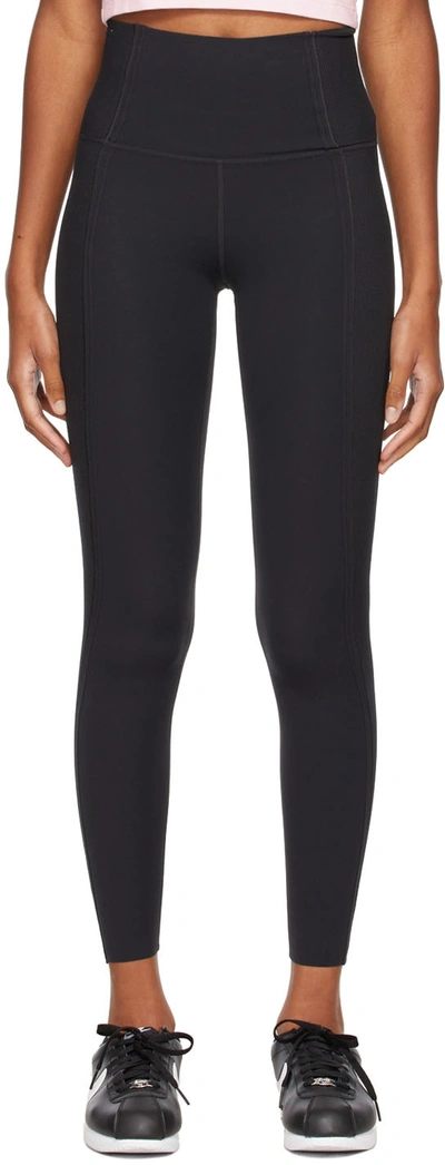 Nike Black Pro Dri-fit Yoga Luxe Leggings In Black/dk Smoke Grey