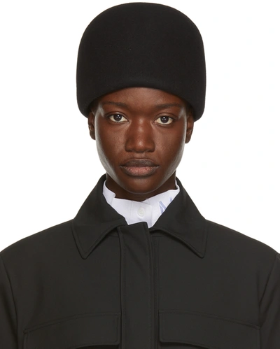 Nina Ricci Black Felted Wool Hat In Schwarz