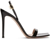 Gianvito Rossi Black Patent Ribbon Stiletto 105 Heeled Sandals In Black