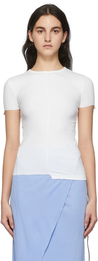 Helmut Lang Luxe Stretch Cotton Pima Top In White