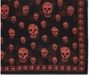 Alexander Mcqueen Classic Skull Silk Chiffon Scarf In 1082 Black/coral
