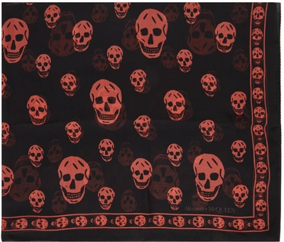 Alexander Mcqueen Skull-print Silk Scarf In Black