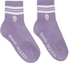 ALEXANDER MCQUEEN PURPLE STRIPE SKULL SPORT SOCKS