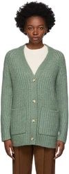 Vince Ribbed-knit Alpaca Wool-blend Cardigan In Jadeite-350jad