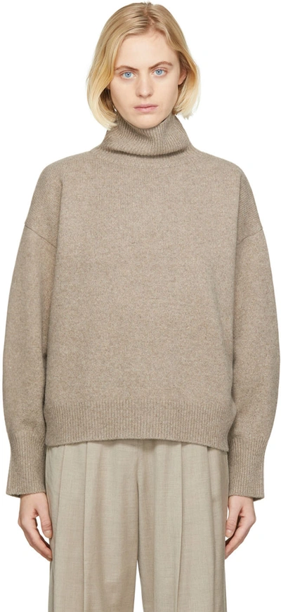 The Frankie Shop Women's Joya Oversized Wool-blend Turtleneck Sweater In Taupe
