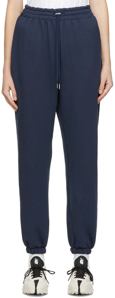The Frankie Shop Womens Black Vanessa Mid-rise Cotton-jersey Jogging Bottoms S In Blue