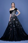 GEORGES HOBEIKA BEADED OFF SHOULDER TULLE GOWN