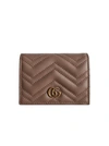 Gucci Gg Marmont Card Case Wallet In Brown