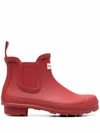 Hunter Deep Red Elasticated Side-panel Boots In Red