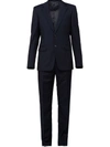 Prada Single-breasted Wool Blend Suit In Blue