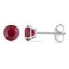 Amour Ruby Stud Earrings In 14k White Gold In White
