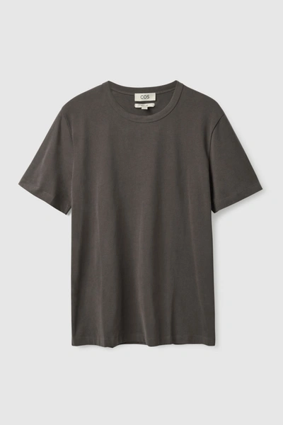 Cos Regular-fit Brushed Cotton T-shirt In Beige