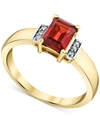 Macy's Rhodolite Garnet (1-1/4 Ct. T.w.) & Diamond (1/20 Ct. T.w.) Ring In 14k Gold In Garnet