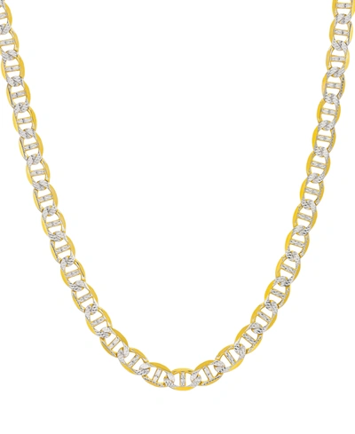 Macy's Men's Two-tone Diamond Cut Mariner Link 24" Chain Necklace In Sterling Silver & 14k Gold-plate In Two Tone